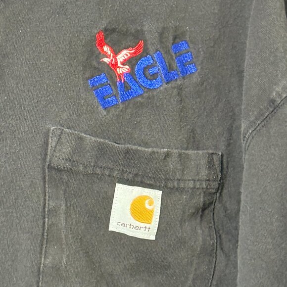 Carhartt Quarter Button Long Sleeve Relaxed Fit Shirt - Size XL Black EAGLE Hit - Picture 2 of 4